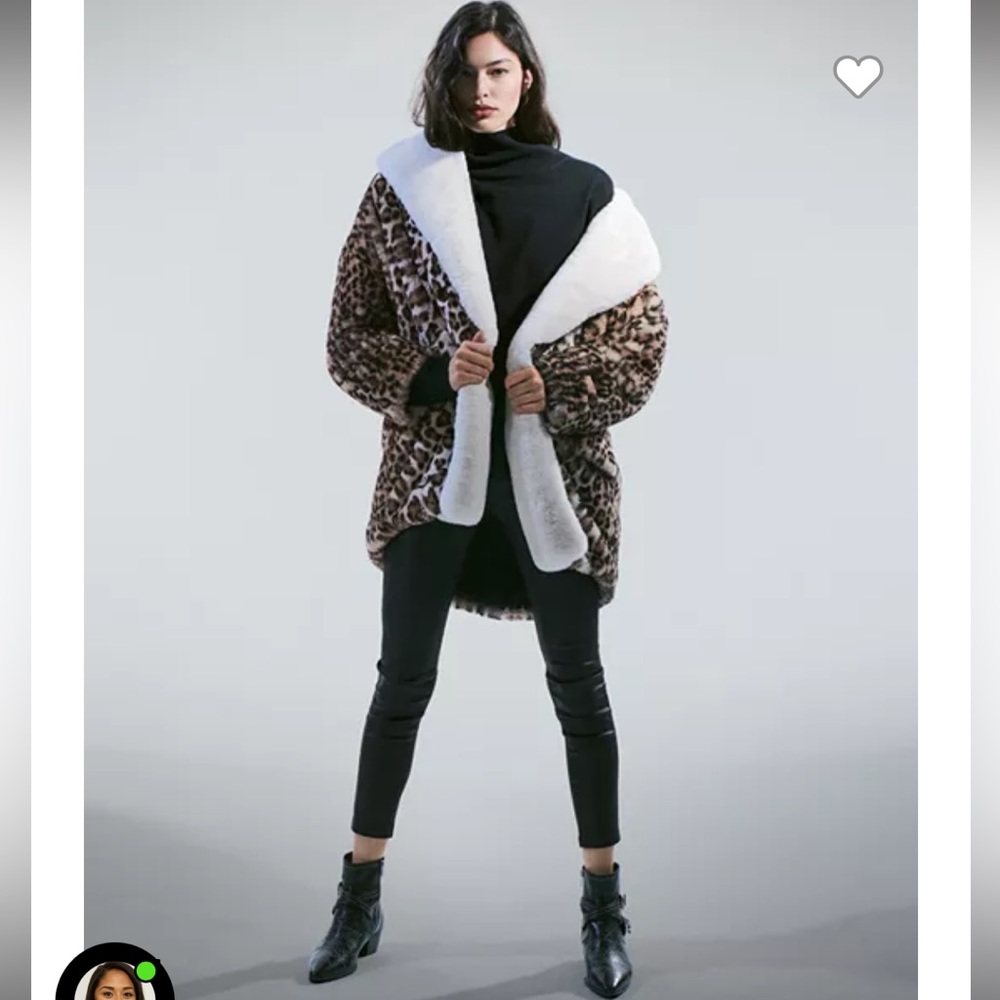 The Kooples oversized faux fur coat size small